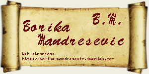 Borika Mandrešević vizit kartica